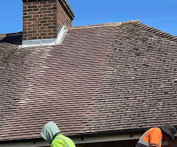 This is a photo of a roof which has just been repaired. Works carried out by LKN Roofing Shortstown